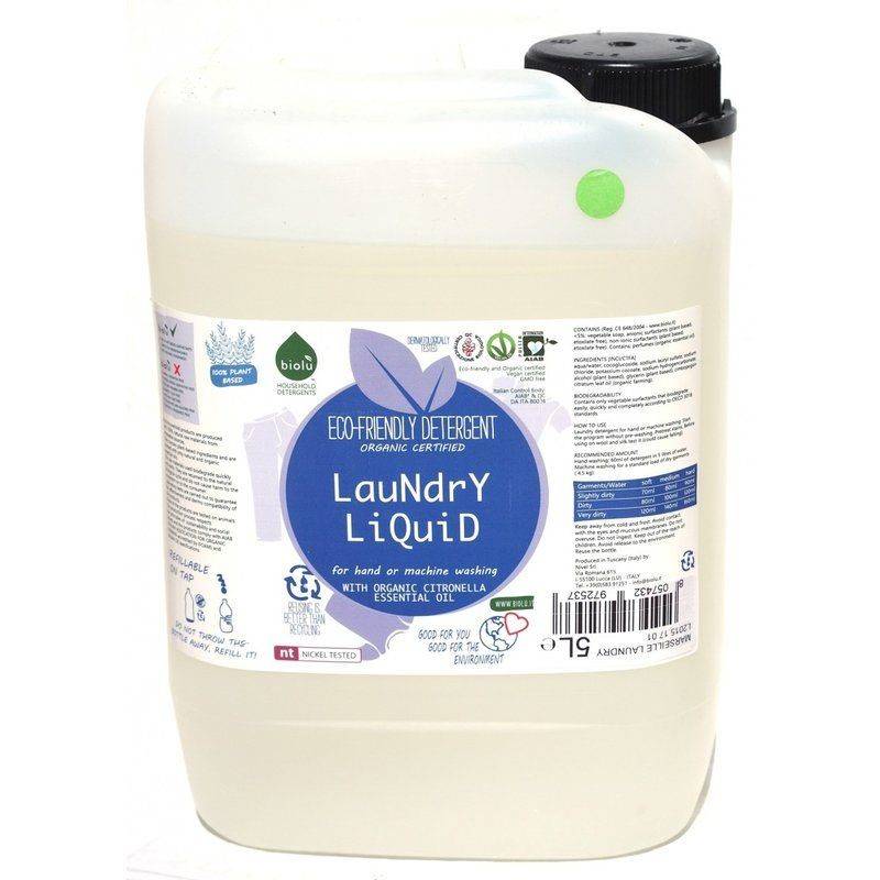 Biolu Detergent ecologic lichid pentru rufe albe si colorate lamaie 5L                              