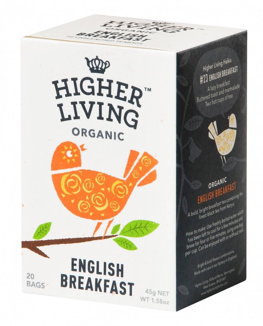Ceai ENGLISH BREAKFAST eco, 15 plicuri, Higher Living                                               