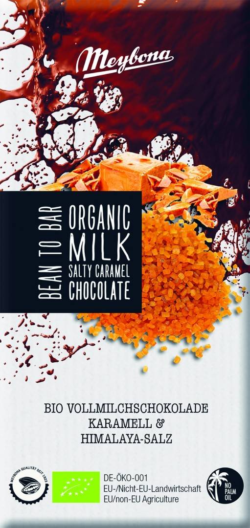 Ciocolata cu lapte si caramel sarat bio 100g Meybona