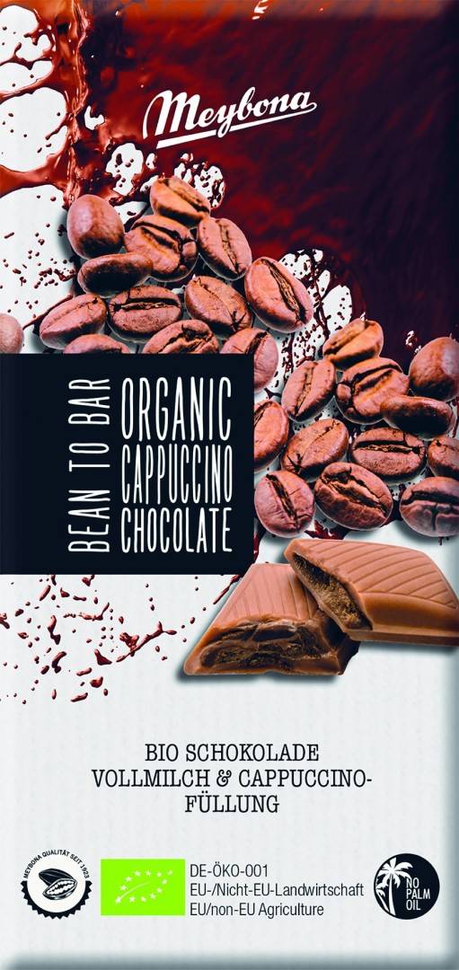 Ciocolata cu lapte si crema de cappuccino bio 100g Meybona