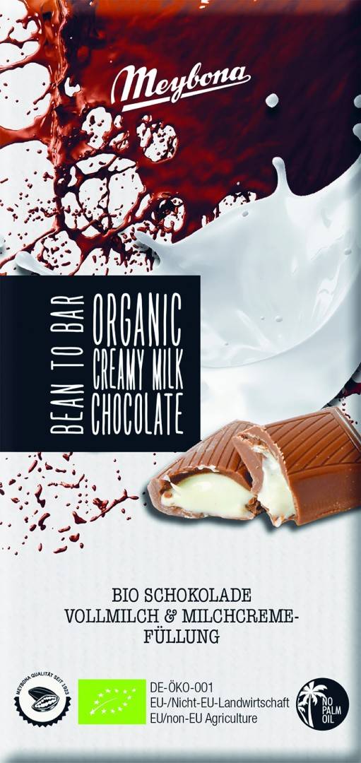 Ciocolata cu lapte si crema de lapte bio 100g Meybona