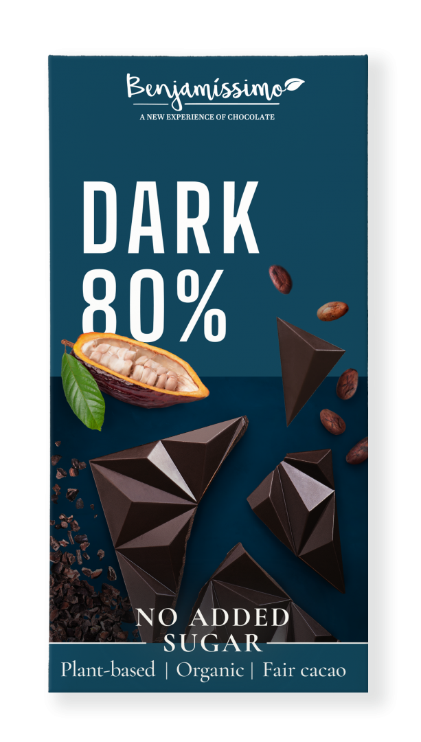 Ciocolata neagra 80% bio 60g Benjamissimo