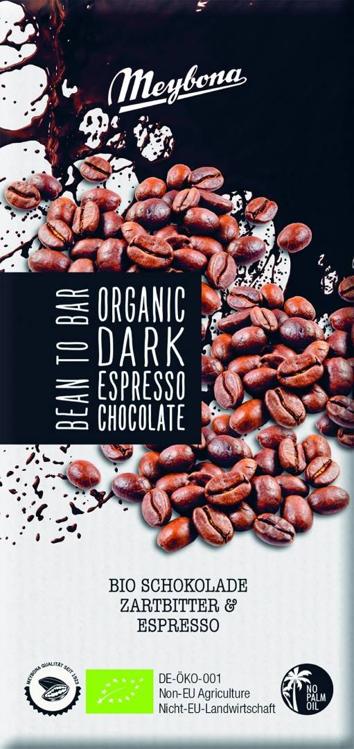 Ciocolata neagra cu espresso nibs bio 100g Meybona