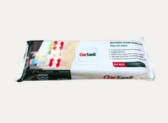 ClarSanit Set Mop + Servetele Umede cu Bicarbonat Pentru Mop
