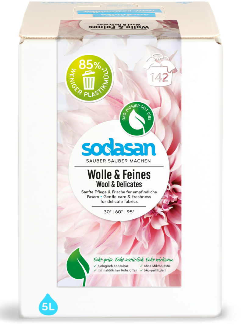 Detergent lichid pentru rufe delicate, lana si matase ecologic 5l Sodasan                           
