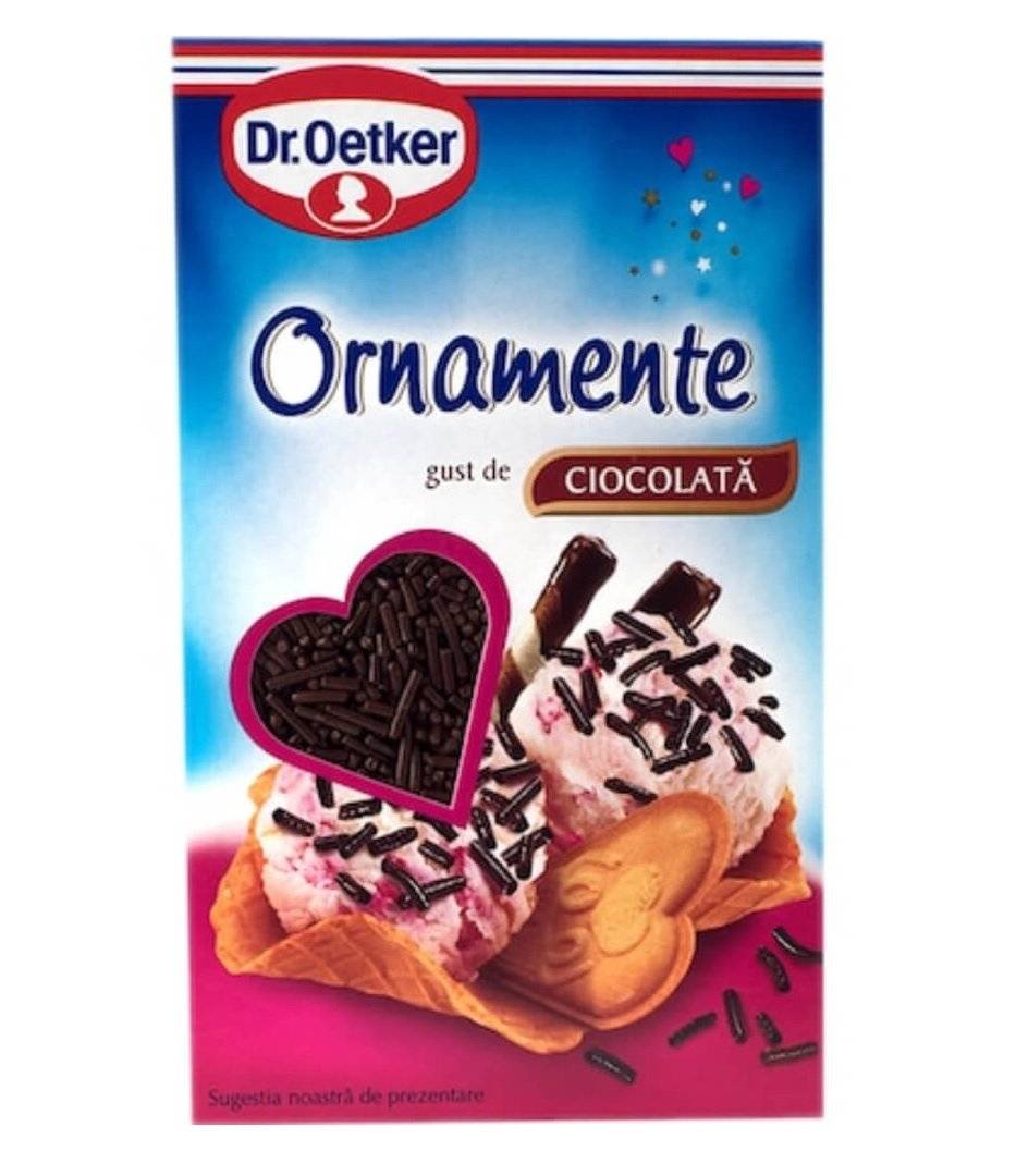 Dr.Oetker Ornamente pentru Prajituri Gust de Ciocolata 80g