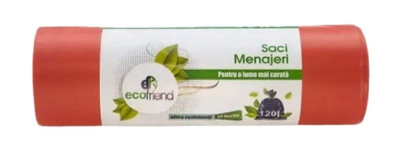 Ecofriend Saci Menajeri Rosii 120l, 10 bucati pe rola