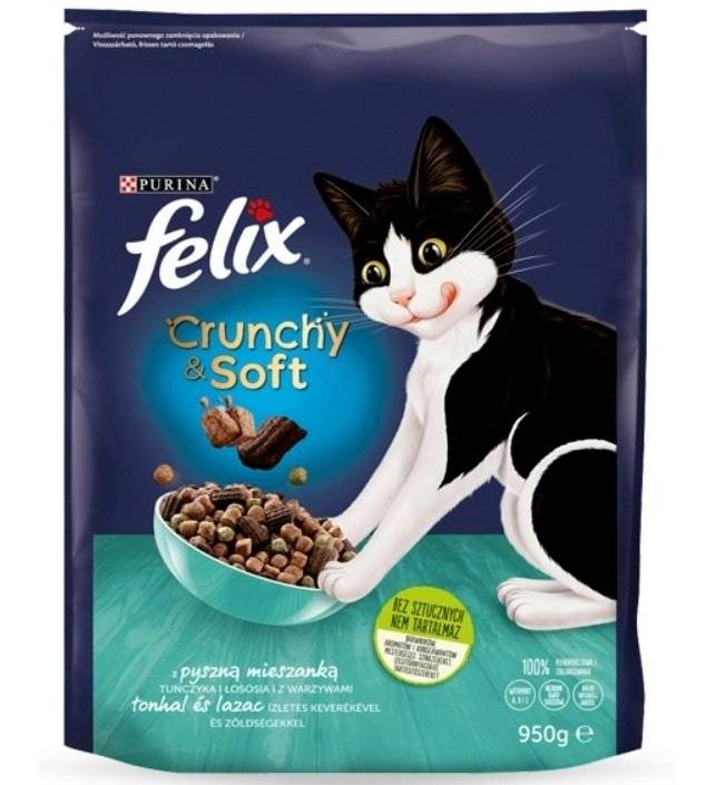 Felix Crunchy&Soft, Ton si Somon cu legume 950g