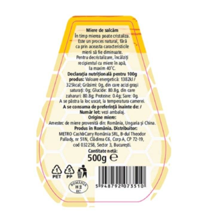 Fine Life Miere Salcam 500g Pet