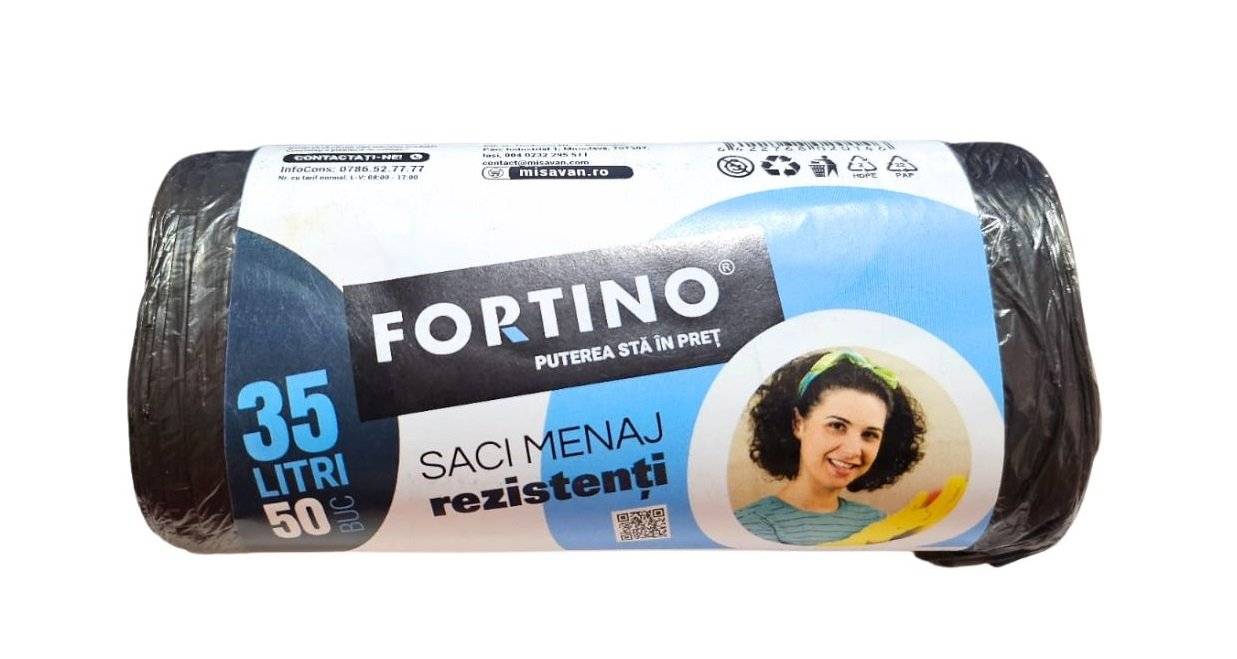 Fortino Saci Menaj Rezistenti 35l, 50 buc