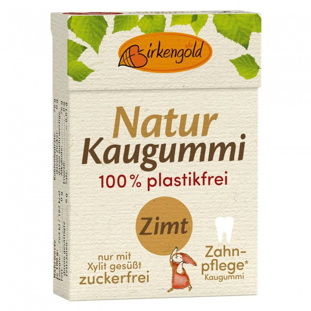 Guma de mestecat naturala cu scortisoara, 28g, Birkengold                                           