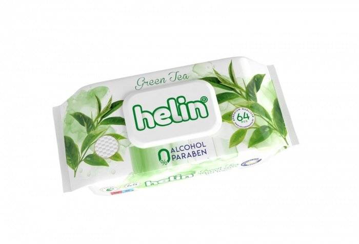 Helin Servetele Umede, Green Tea, 64 buc