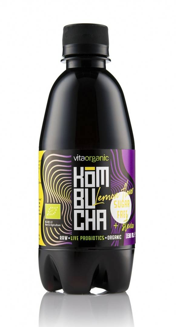 Kombucha cu lamaie indulcita cu stevia bio 330ml Vita Organic                                       