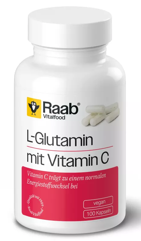 L-Glutamine cu vitamina C 480mg 100 capsule 48g Raab                                                