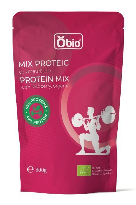Mix proteic cu zmeura bio 300g Obio                                                                 