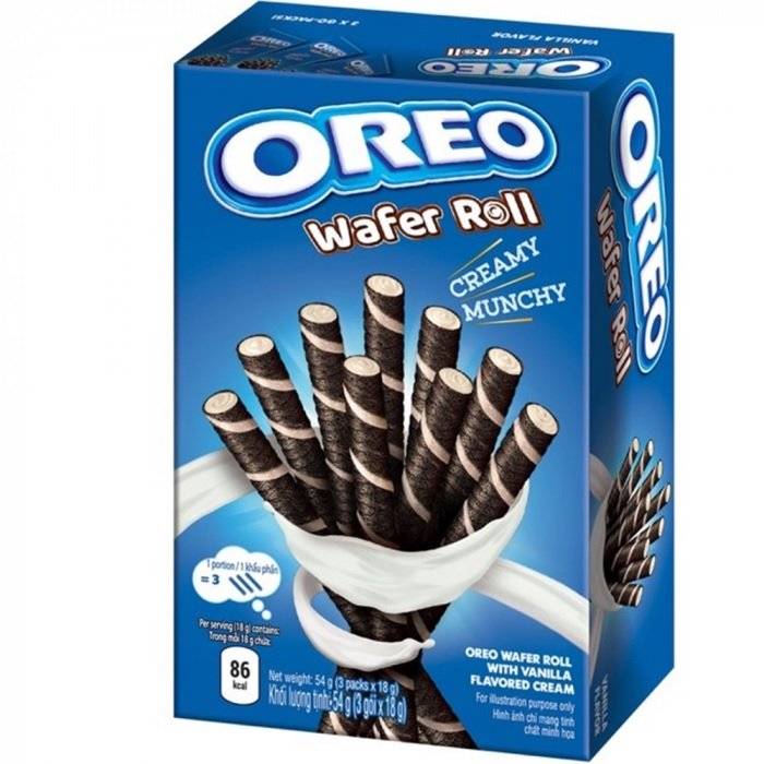 Oreo Wafer Roll Cu Aroma de Vanilie 54g