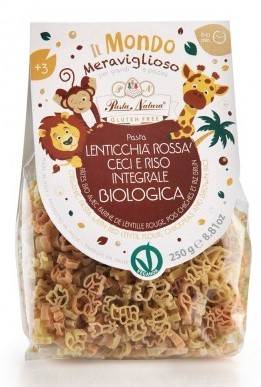 Paste savana cu faina de linte rosie, naut si orez brun bio 250g Pasta Natura                       