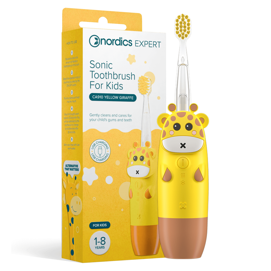 Periuta de dinti electrica pentru copii 1-8 ani - galbena Nordics