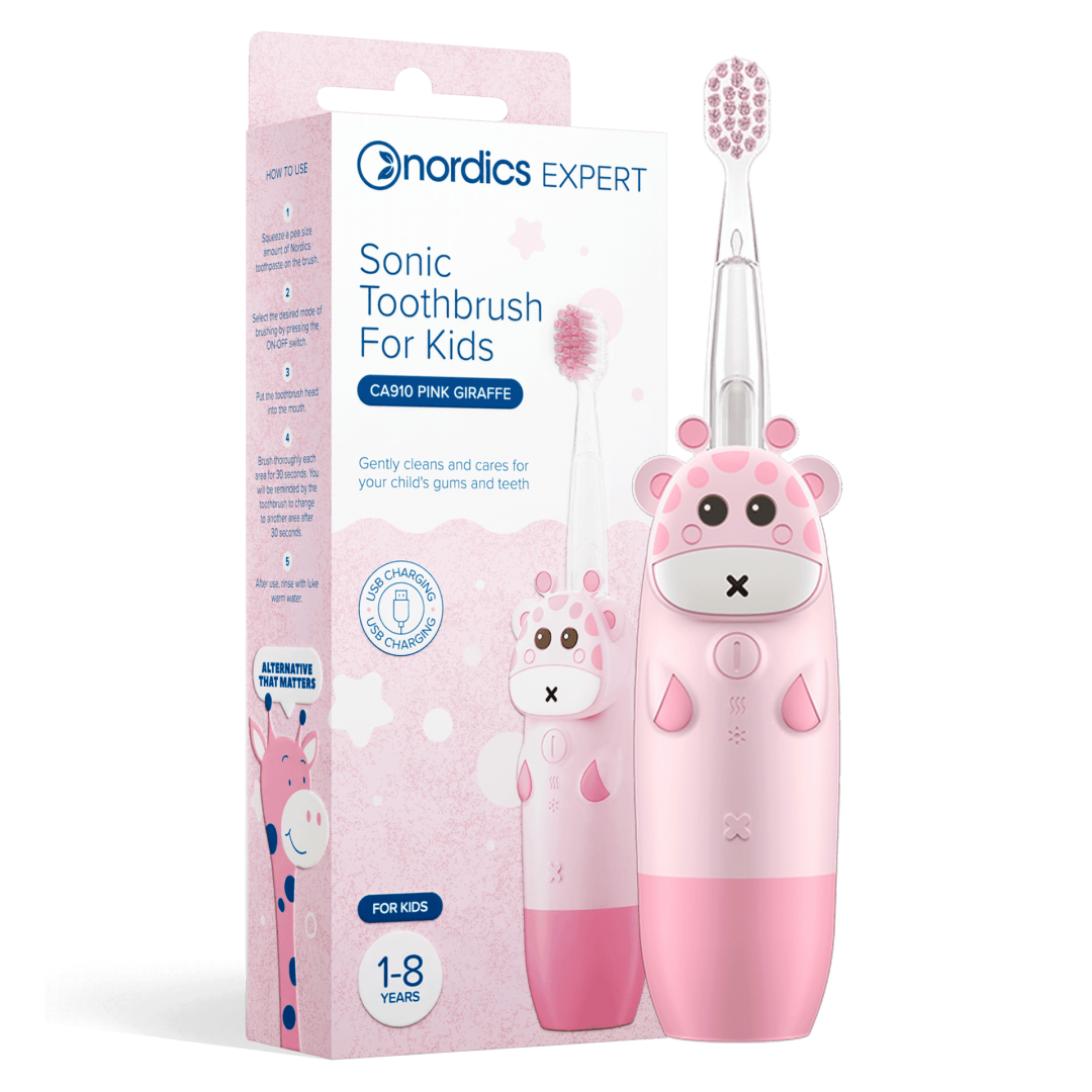 Periuta de dinti electrica pentru copii 1-8 ani - roz  Nordics