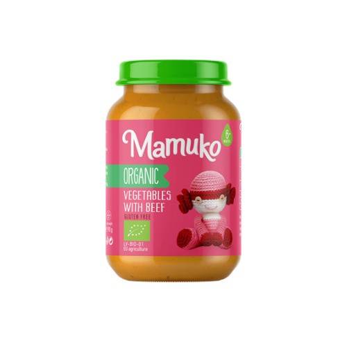 Piure de legume cu vita, bio, 190g, Mamuko                                                          