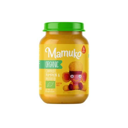 Piure de morcovi, dovleac si cartofi bio  6+ luni 190g Mamuko