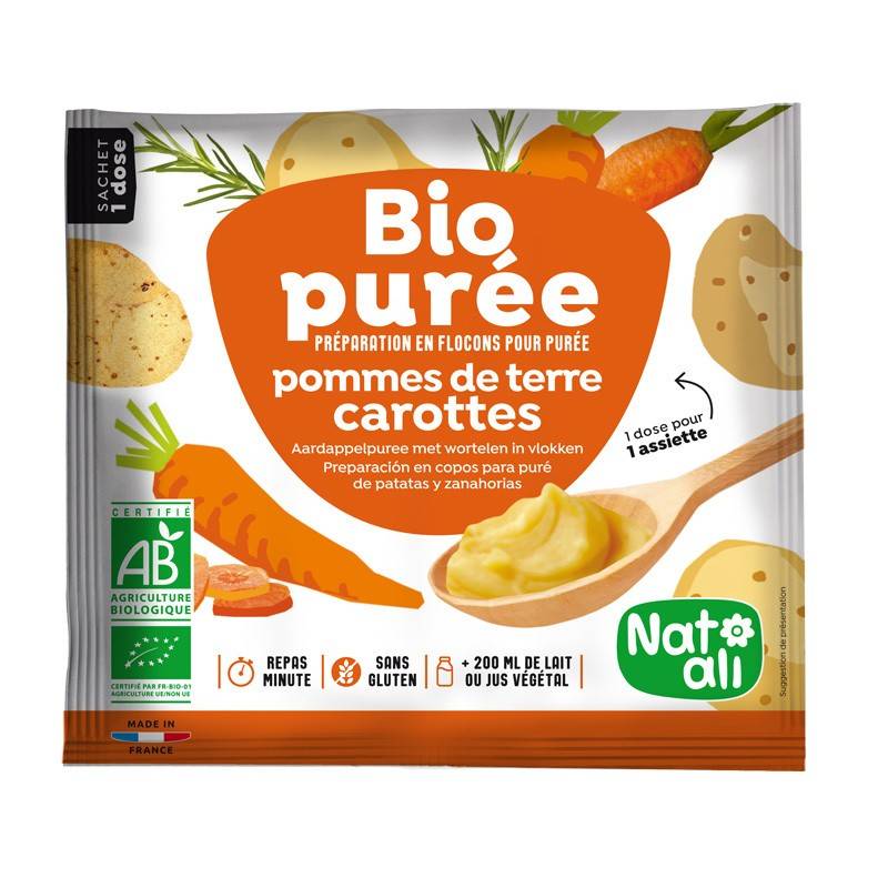 Piure instant de cartofi si morcovi bio 30g Nat-ali   