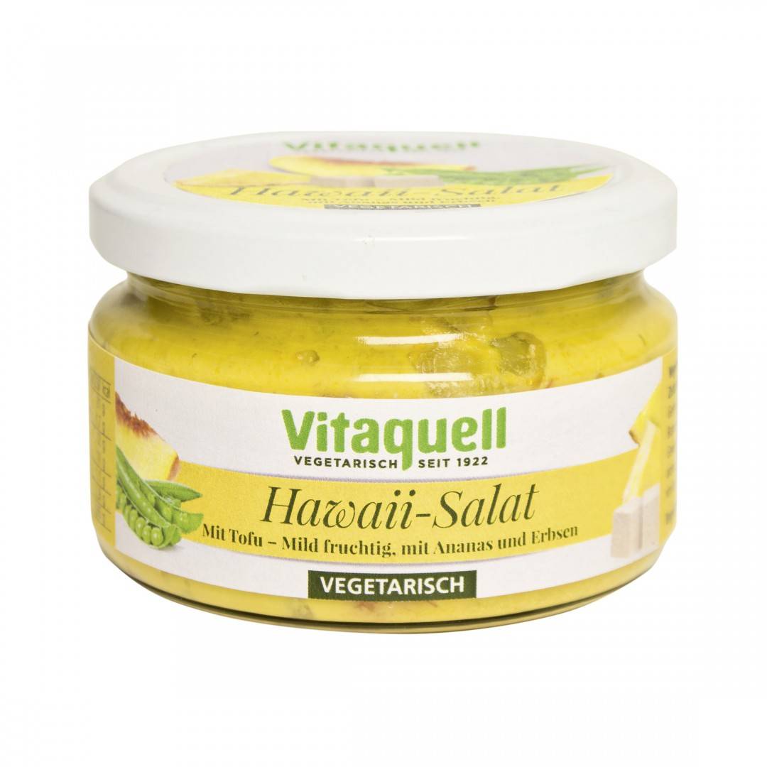 Salata hawaiiana cu tofu, ananas, piersici si mazare 200g Vitaquell                                 
