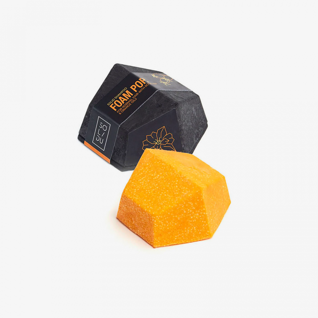 Sampon solid pentru par normal cu ulei din seminte de macese foam pop 65g Solidu  