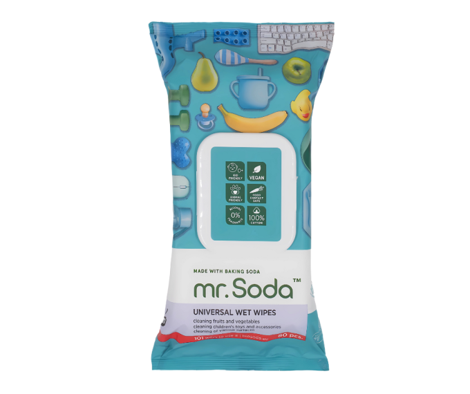 Servetele umede universale cu bicarbonat de sodiu 80 bucati Mr. Soda