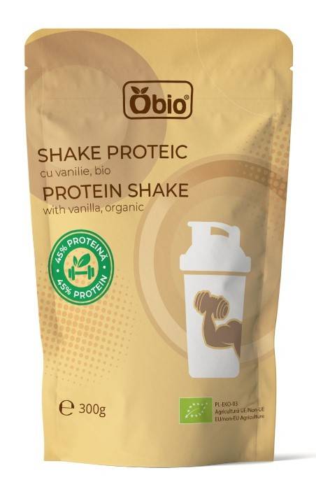 Shake proteic cu vanilie bio 300g Obio                                                              