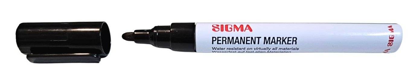 Sigma Permanent Marker Negru, Set de 4 Bucati