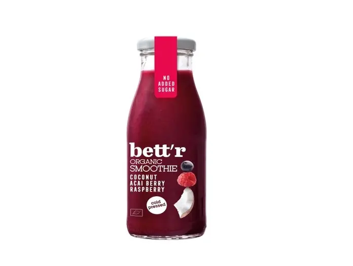 Smoothie cu zmeura, acai si cocos bio 250ml Bettr