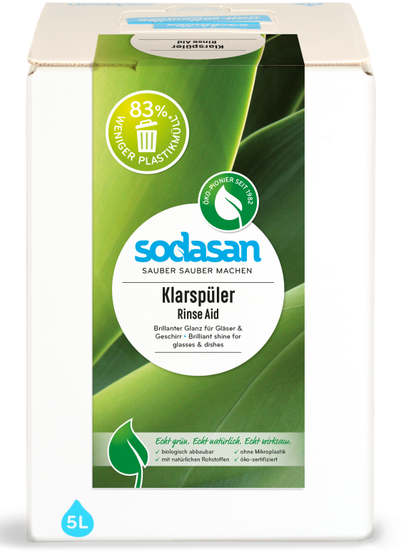 Solutie de clatire pentru masina de spalat vase ecologica 5l Sodasan                                