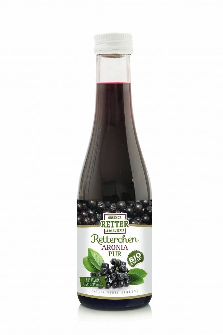 Suc de aronia pur bio 190ml Retter