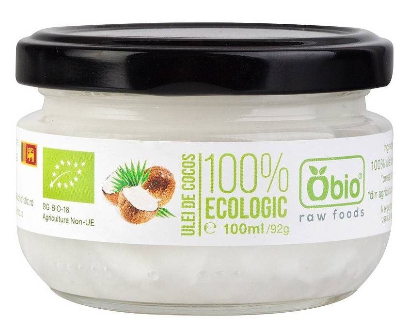 Ulei de cocos virgin raw bio 100ml Obio                                                             