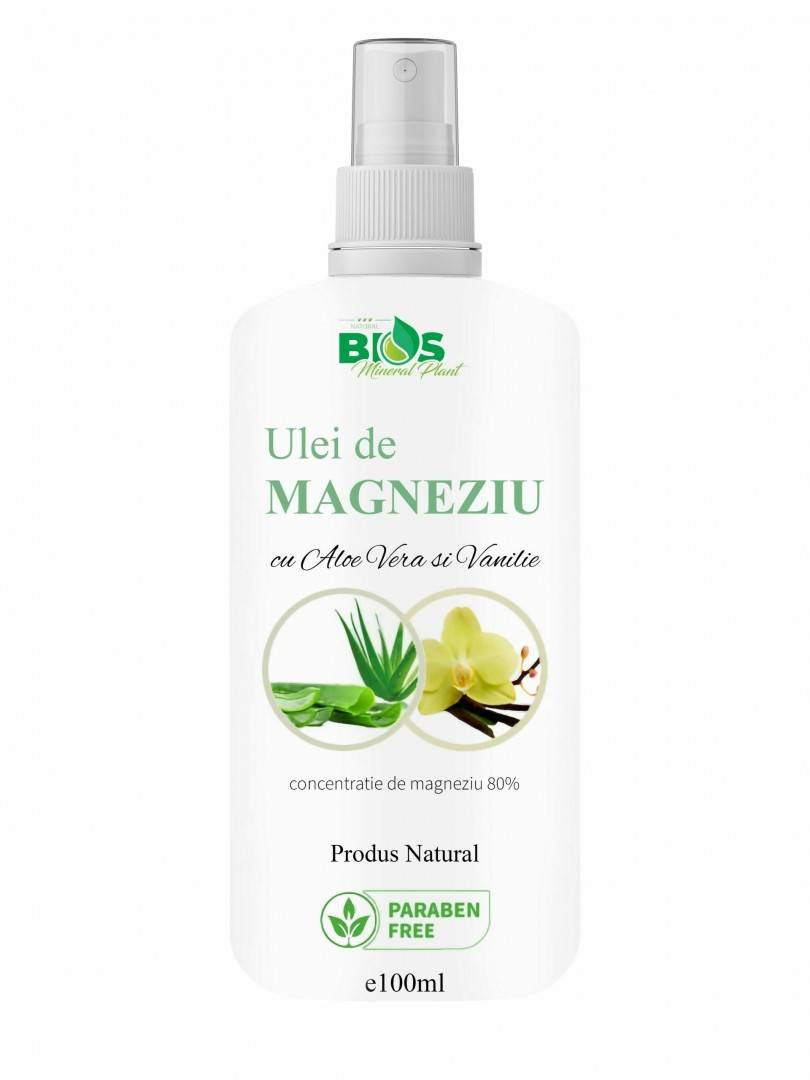 Ulei de Magneziu cu Aloe Vera si Vanilie, 100 ml Bios Mineral Plant                                 
