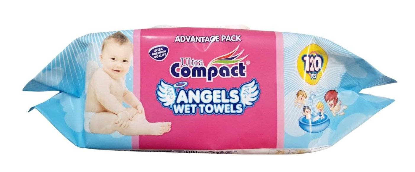 Ultra Compact Angels, Servetele Umede Pentru Copii, 120buc 
