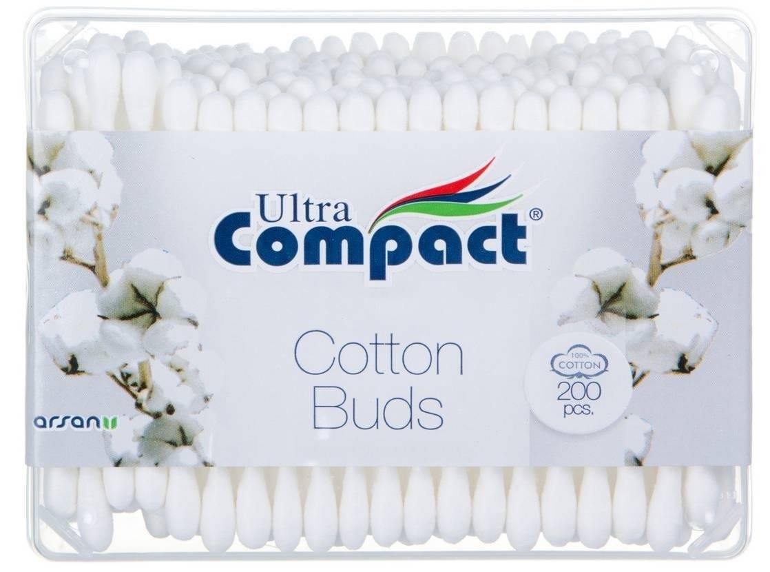 Ultra Compact Betisoare de Urechi, 200buc/cutie