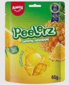 Amos Peelerz Gummy Pineapple, Jeleuri cu Aroma de Ananas 65g 