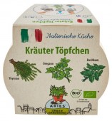 Ghiveci biodegradabil cu seminte pentru semanat - mix ierburi italiene bio 3 bucati Aries           